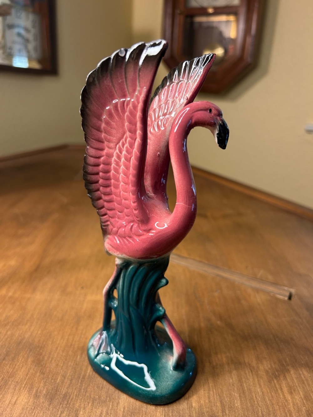 Vintage Sarsaparilla Deco Designs Pink Flamingo Figurine 7.75" 1980 REPAIRED